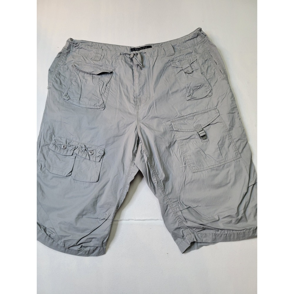 Sean John Mens Gray Cargo Shorts Size 42 Relaxed Fit Long Inseam Utility 2516